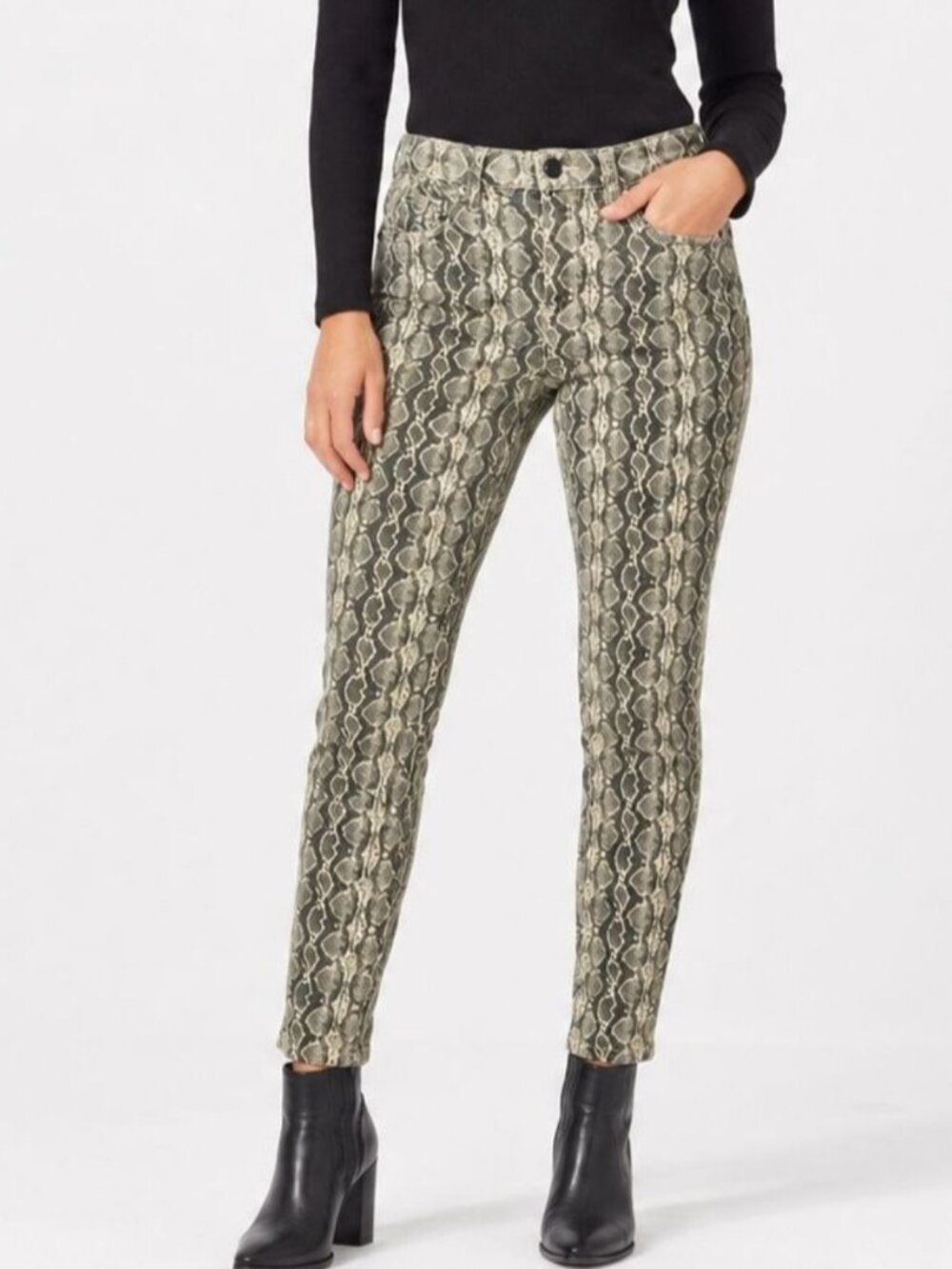 BLANKNYC Womens The Bond Mid Rise Skinny in Snake Along Stretch Denim Size 27
